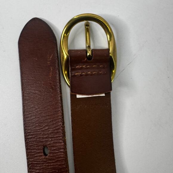 Vintage Fossil Tan Leather Belt With Brass Buckle Size Medium 36 - Picture 5 of 6
